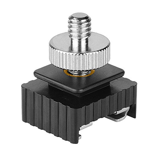 Flash Shoe Mount Adapter to 1/4 Thread Hole with 1/4"-20 Male Tripod Screw Adapter for Light Stands Umbrella Holder Flash Bracket, Strong and Solid