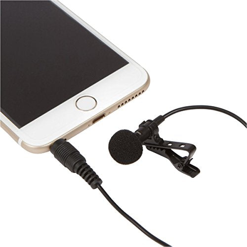 Xtenzi iX4Pro Lavalier Lapel Microphone Clip-on Directional Noise Condensing Sound Super Delux Lav Mic Compatible with Apple Ipad iPod Touch, Samsung Android & Windows Smartphones