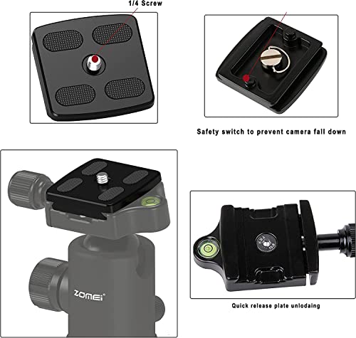 ZOMEI Universal Professional Camera Quick Release Mounting Plate for Q555,Q666,Q666C,Z818,Z669,Z669C,M5&BONFOTO B690A B690C B168 Tripod