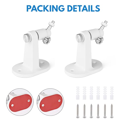 2Pack Adjustable Security Wall Mount Bracket for Ring Stick Up Cam & Ring Outdoor Cam Plus, Perfect View Angle for Your Surveillance Camera System - White - color: White