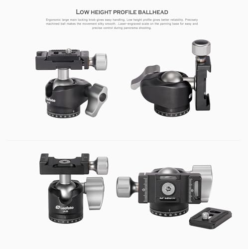 Leofoto LS-223CX+LH-25 Travel Tripod, Tabletop Tripod, Ranger Series, Carbon Fiber, 3 Leg Sections, Lightweight, Ball Head Set - color: LS-223CX+LH-25: Maxload 10kg-3 Sections