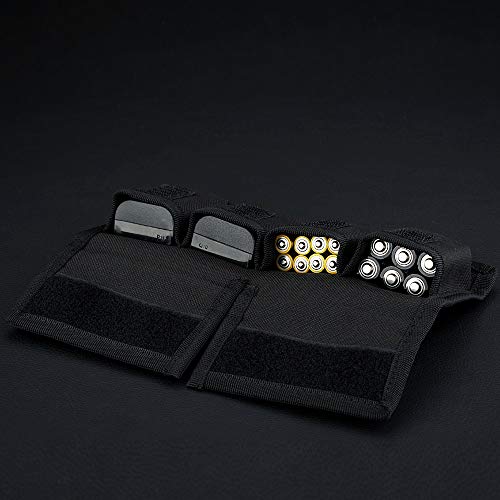 (6 Pockets) Camera Battery and SD Card Pouch Holder for 18650 x 8, AA, LP-E6N LP-E6NH LP-E17 EN-EL14 EN-EL15 NP-FW50 NP-FZ100 NP-W126S Battery,Suitable for Canon M50 Mark II 5DM4 6DM2 80D Sony A7R IV - size: 4 Battery Slots + 2 Zipped Pockets