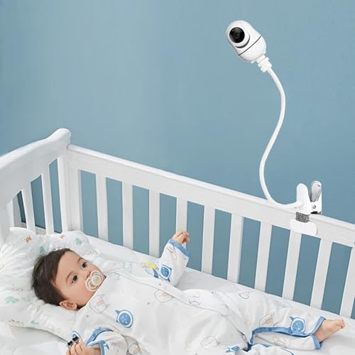 Baby Monitor Mount Holder for HelloBaby HB6550/HB65/HB6550pro/HB66/HB248/HB40/HB6339/HB6351, Momcozy BM01/BM03/BM04, Blemil BL9064-2/BL9052, ANMEATE SM935E/SM650,nooie IPC100, 16" Clip Mount - color: Silver