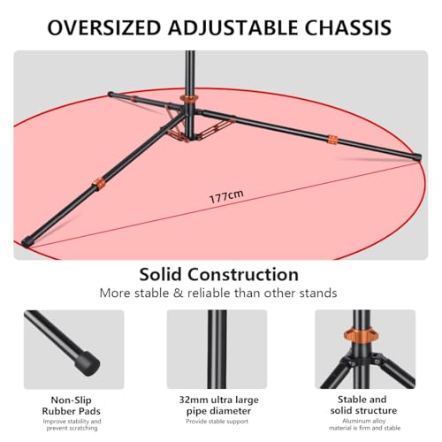 Light Stand Photography with Air-Cushioned,9ft/2.75m Adjustable Aluminum Heavy Duty Tripod Stand Studio Sturdy Tripod for Speedlite Flash Softbox Strobe Light Camera max Load 17lbs