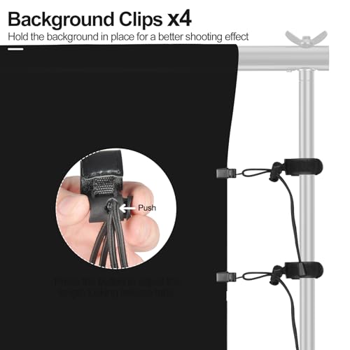 EMART 10x10ft Black Photo Backdrop Screen for Photography, Large Negros Drapes Party Background Curtain, Polyester Fabric Sheet Video Studio Portrait Photoshoot - size: 10x10ft