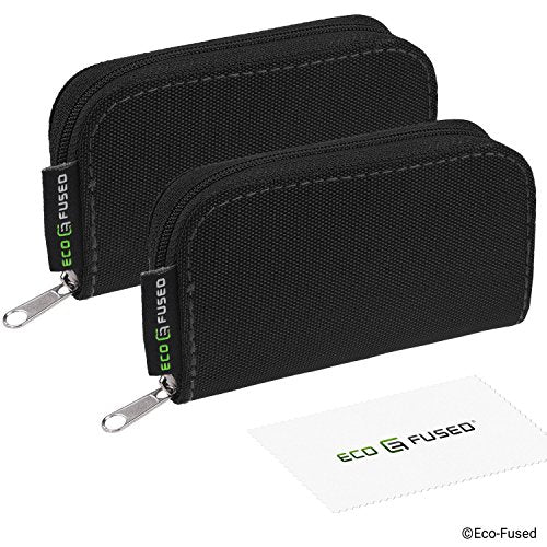 Eco-Fused Memory Card Case - Fits up to 22x SD, SDHC, Micro SD, Mini SD and 4X CF - Holder with 22 Slots (Black / 22 Slots - 2 Pack) - color: Black / 22 slots - 2 pack