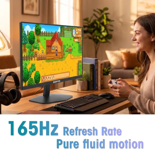 New! Sceptre 24-inch Prime Gaming Monitor DisplayPort x2 165Hz HDMI x2 165Hz Build-in Speakers, Machine Black 2027 (E248B-FW165T Series) - size: 24