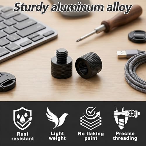 6 PCS 1/4 to 3/8 Adapter Tripod Screw Adapter, Tripod Accessories Camera Screw Adapter Adapter Thread for Mount Tripod Mic Stand Microphone Stand