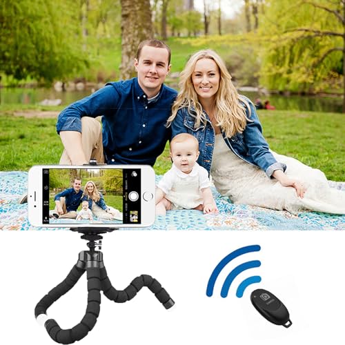 Mini Tripod, Sponge Tripod with Flexible Bracket with Wireless | Mini sponge tripod, made of thicker premium metal, flexible and rotatable, mobile phones, cameras travel tripod, durable