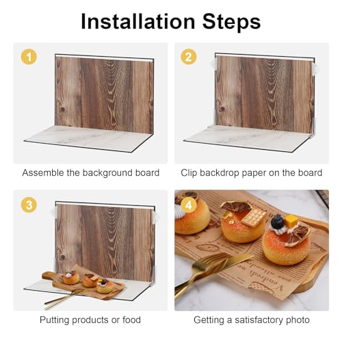Meking 9Pcs 18Patterns Small Product Photography Backdrop Kit Photo Backdrop Board for Food Photography - Double-Sided Tabletop Photography Backdrop, 16x11.5inch - color: Mixcolor style