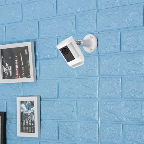 No Drill Wall Ceiling Mount for R ING Spotlight Camera Plus/Pro (Battery) and Stick Up Cam/Pro (Battery), 360 Degree Swivel Mounting Bracket for Indoor and Outdoor Home Security - White (2 Pack) - size: Ring Cam Mount