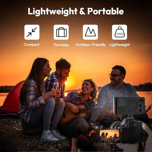 ULANZI 40W Portable RGB Video Light, 5000mAh Rechargeable LED Camera Light, 20 Scene Modes, 2700-6500K Mini Studio Lighting for YouTube, Vlogging, Live Streaming, Photography - color: LM-P40RGB