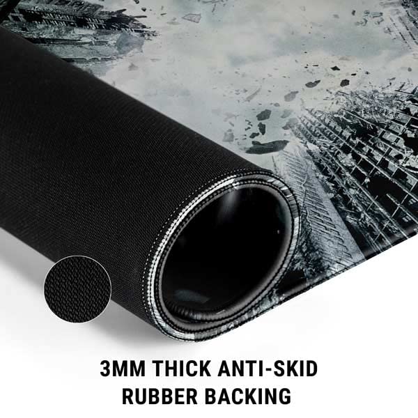 Skinit 35.75” x 15.4” Batman Dark Knight Rises Gaming Mouse Pad, Extra Large Extended Desk Mat, Anti-Slip Rubber Base, Smooth Low-Friction Surface, Precision Stitched Edges - color: Black - BATMNX07, size: 31.5" x 11.8"