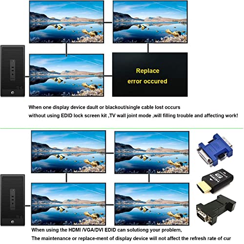 EVanlak Hdmi Edid Emulator Passthrough 3rd Generrtion Premium Aluminum Eliminated Emulator Adapter Work with Mac Thunderbolt to HDMI Switches/Extender/AV Receiver/Video Splitters 1080-3840x2160@60H - color: HDMI EDID 4K-1P