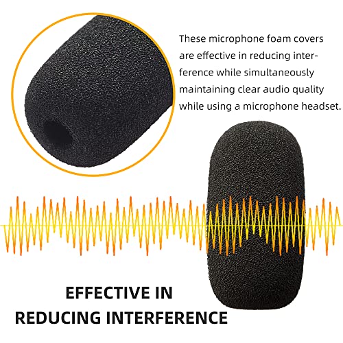 10-Pack Small Foam Windscreens for Lavalier Mics - High-Density Foam Mic Covers for Headset Protection