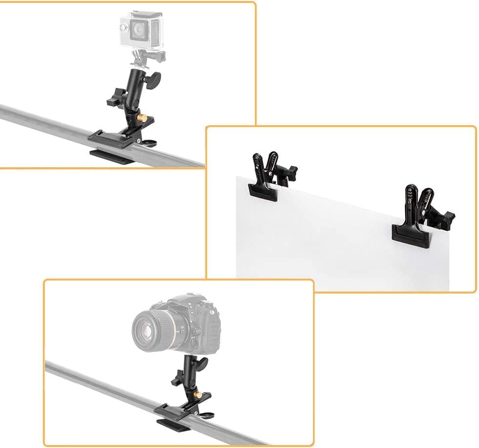 UTEBIT 2 Pack Photography Reflector Holder for Light Stand, Black | Heavy Duty Metal Clamp Holder, Light Reflector with Stand, Photo Umbrella Clamps for Studio, Light Stand - size: 2 PACK-Reflector Photography