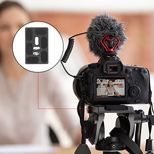 Frienda 2 Pieces Metal Quick Release Plate with 1/4''-20 Camera Screw Tripod Mount Plate Fits Standard for DSLR Camera Tripod Ball Head(Black,Pu60) - color: Black, style: PU60