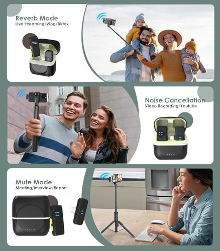 Wireless Lavalier Lapel Microphone for iPhone iPad: 1 Clip on Microphones for Phone Video Recording (1 Pcs Black Mic)