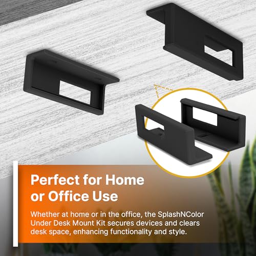 Under Desk Mount Kit for Focusrite Scarlett 2i2 (3rd Gen) – Secure Under Desk Organizer with Reversible ABS Brackets and Clips – Desk Mount Accessories for Sturdy Installation – Black