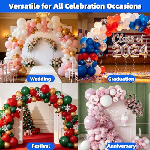 10 Pack Transparent Balloon Arch Clips, 3.5" Backdrop Spring Clamps with 200 Stretchy Rubber Bands for DIY Birthday Wedding Balloon Arch Party Decorations, Photo Studio & Craft Supplies