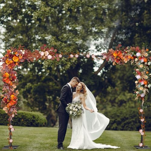 NANANARDOSO Balloon Arch Stand Kit, 10x7 FT Backdrop Stand with Metal Square Frame, Adjustable Photo Background Stand for Party Wedding Decor, Studio Photography, Black