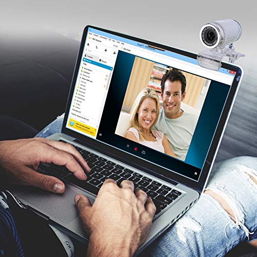 720P CMOS Night-Vision Webcam for Live Streaming 360 Clip-on USB Pro Web Camera Desktop Webcam with Microphone, 12 Megapixel Video Cam Plug Play(Black Silver)