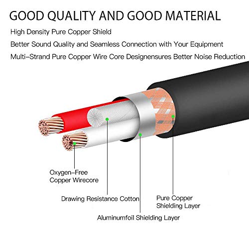 USB Guitar Cable 10Ft, USB Guitar Interface Male to 6.35mm 1/4 inch Gold-Plated TS Mono Plug,Recording Cable Compatible with PC, Mac, Xbox, PS4, PS3,PS2 - color: Black 2