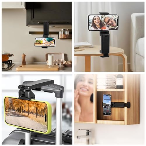 Adjustable Phone Stand for Desk Collapsible Mobile Phone Holder for Desk, Hands-Free Smartphone Stand for Video Calls - color: Black 2