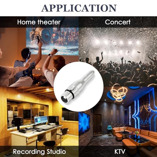 XLR 3 Pin Female to 1/4" 6.35mm Female Jack Socket Audio Adapter, Professional Grade Conversion Adapters, Audio Cable Mic Cord Adapter Plug, Silver 4-Pcs - size: XLR Female, style: 4 pcs