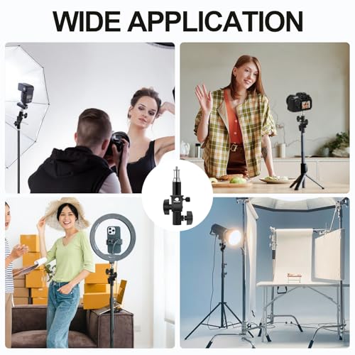 WELLMAKING U-Shape Camera Flash 180°Swivel Mount Bracket with Standard 1/4 to 3/8 inch Metal Male Screw Spigot Stud Compatible for Umbrella Softbox Reflector Holder Stand for Video Light Studio Light - style: U-Shape Mount