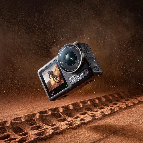 DJI Osmo Action 4 Essential Combo, Waterproof Action Camera with 1/1.3" Sensor, 4K/120fps Video, Stunning Low-Light Imaging, 10-bit & D-Log M Color Performance, Long-Lasting 160 Mins, Vlogging Camera - style: Essential Combo