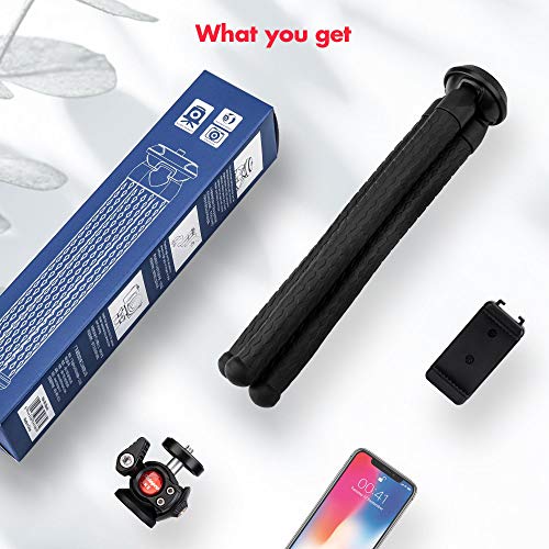 Fotopro RM-80 Flexible Tripod with Ball Head - Bendable Phone Stand for Travel Vlogging, Handheld Camera Mount, Compatible with Smartphones, Compact & Portable - style: RM-80+K2+SJ-85