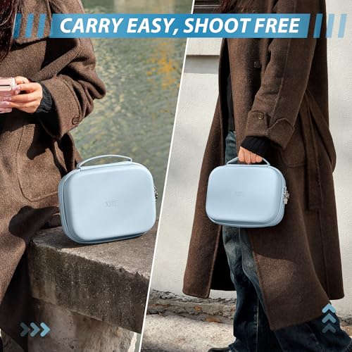 Hard Storage Case Compatible with Fujifilm Instax Mini 12/11/90/SQ1/SQ40/EVO Instant Camera, Holds Fuji Film & Accessories with 3 Dividers,Ideal for Home & Travel (Blue) - color: Blue