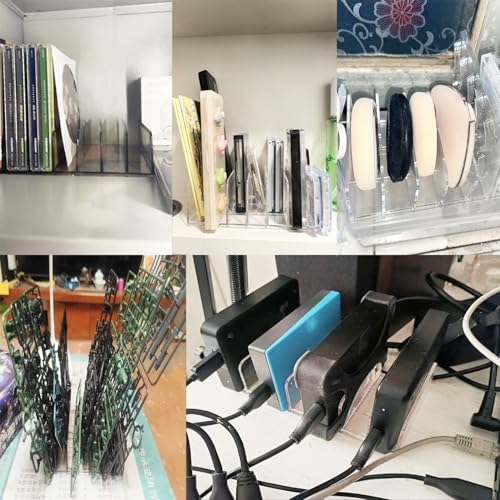 14 Slots Universal Multi Device Organizer Dock Space-Saving Acrylic Clear Multi Phone Stand Holder Divider for iPhone Portable External Hard Drive HDD Phone Cases External CD/DVD Drive