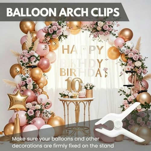 8 Pack 4.5 inch Plastic Spring Clamps, White Heavy Duty Spring Clips Clamps for Balloon Arch, Crafts, Backdrop Stand, Woodworking, Photography Studios, Home Improvement