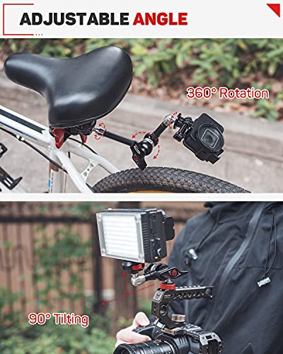 IFOOTAGE Table Top Video Kit, A200 Round Base Monopod with C Clamp and 5.5'' Magic Arm, for Live Streaming, Vlogging, Payload 10KG/22LBS