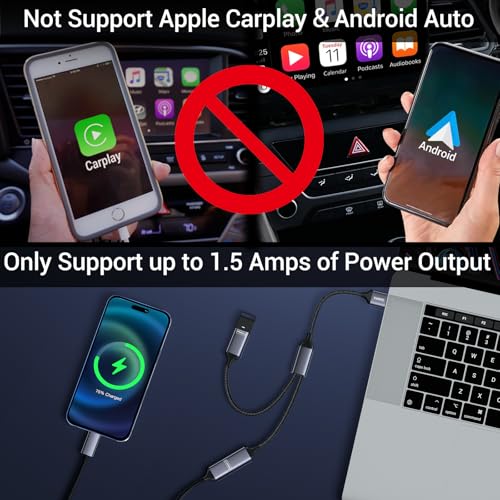 USB Splitter 1 in 2 Out, USB Splitter Cable, Double Dual Port Adapter for Charging, Power and Data, 2 Port HUB for Laptop, PC, Smart TV, Desktop Computer, Mac, PS5, PS4, Xbox, Keyboard, Mouse - size: 1 Pack