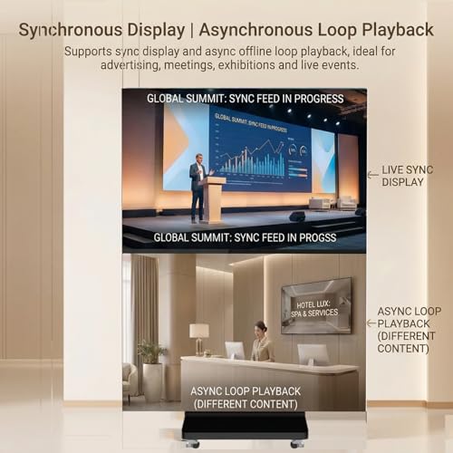 91" LED Digital Signage Display with Flight Case, Triple Foldable Spliceable LED Poster Screen,GOB Commercial Kiosk, Smartphone One-Cick Control, for Events, Rentals - size: Large fold & Flight Case
