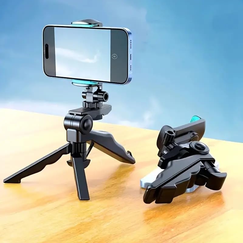 Tripod Mini Flexible Phone Tripod Stand Vlog Selfie Stick with PhoneHolder, Mini Foldable Fandheld Phone Stand Compatible with iPhone Samsung Google,Black - color: Black, size: Tripod Stand