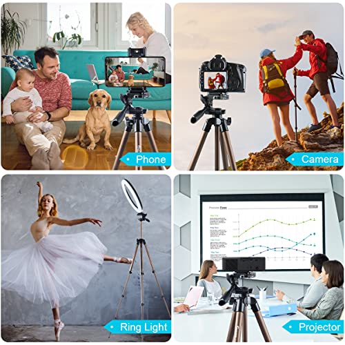 Endurax 60'' Tripod for Camera Canon Nikon DSLR, Camera Phone Tripod with Universal Holder, Carry Bag, Max. Load 6.6 lbs - style: With Quick Release Plate-Bronze