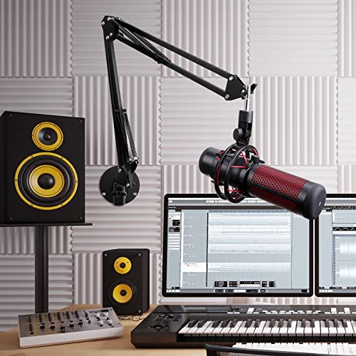 Microphone Wall Mount Boom Arm - Microphone Wall Mount for Mic holder,Horizontal Mounting Wall,Space Saving Desktop Metal Mic Stand Clamp by SUNMON - color: Microphone Wall Mount