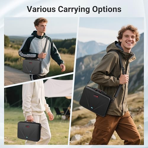 Carrying Case for Insta360 X5, Large Capacity Waterproof Travel Bag Protective Case Organizer for Insta 360 X5 Accessories, for Metal Cage, Charging Hub, Bullet Time 2.0, Foldable Selfie Stick