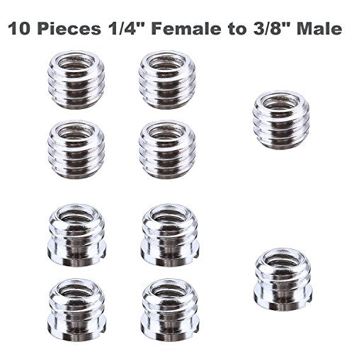 Sunmns 27 Pieces 1/4 Inch and 3/8 Inch Converter Female Male Threaded Screws Adapter Mount Set for Camera/Tripod/Monopod/Ballhead/Light Stand/Shoulder Rig