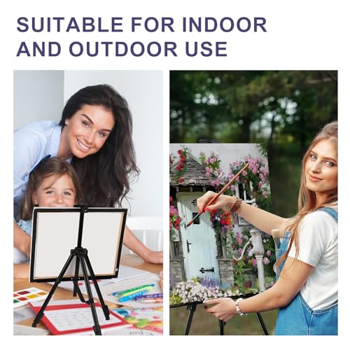 AROIC 6 Pack Painting Display Easel Stand Portable Adjustable Metal Tripod Artist Canvases Height from20to66Inch Extra Sturdy forTable-Top/Floor Painting, Drawingand Displaying,Black with 6StorageBag - style: 6P