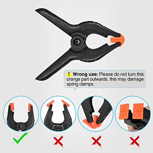 Yesker Backdrop Spring Clamps - 8 Pack, 4.4 inch Nylon Heavy Duty Clips for Background Stand, Photo Studio, Photography, Chromakey Screen, Wood Working - size: 8PCS