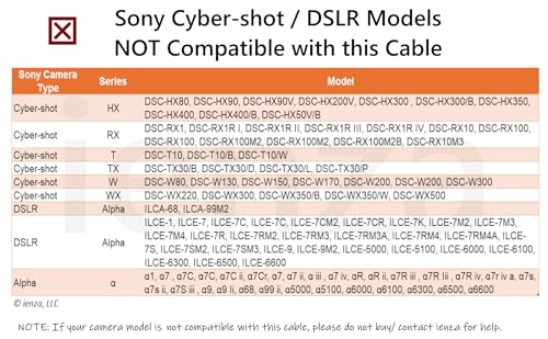 USB PC Data Transfer Battery Charger Cable for Select Sony Cybershot DSC-H200 DSC-H300 DSC-W370 DSC-W800 DSC-W830 DSC-W310 (Check Product Description for List of Compatible Models Before Buying)