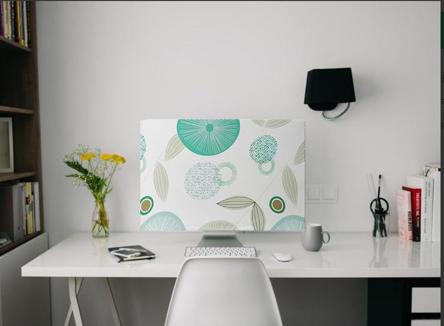 Monitor Dust Cover 22, 23, 24,25 inch Anti-Static Dustproof Protective Cover for LCD/LED/HD Panel Case Computer Sleeve Compatible with 22-25 inch PC, Desktop and TV (Lotus Leaf,22-25inch)