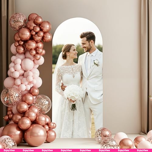 Custom Arch Backdrop Standee with Back Stand, Personalized Photo Cardboard Cutout Customized Background Board for Birthday Party, Wedding Graduation & Event Decor, 1-8 FT Tall