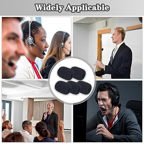 Headset Microphone Covers Foam, Lapel Headset Microphone Windscreen Sponge Foam Microphone Windscreen Mini Foam Cover for Variety of Headset Microphone Noise Reduction - 15 pack - size: 15pcs