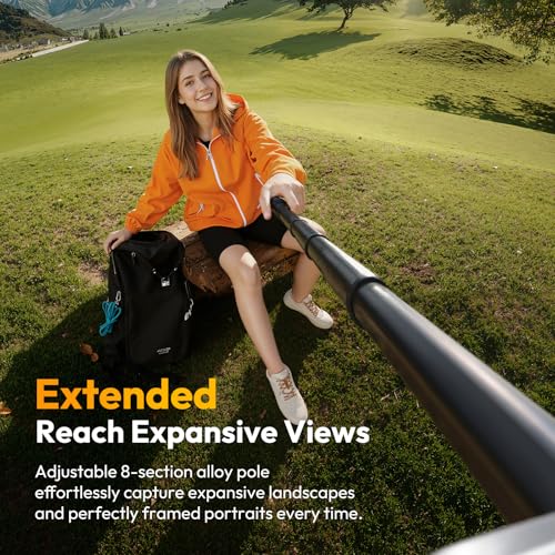 Phone Tripod Selfie Stick, ULANZI SK27 61" Extendable Selfie Stick for iPhone/Android with Wireless Remote Cold Shoe Mount, Portable Phone Tripod Stand for Video Recording, Stream, Travel, Vlogging - size: 61"-Phone Clamp